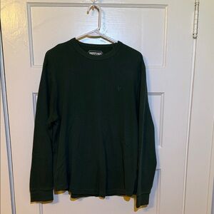 American Eagle Men's Dark Green Long Sleeve Thermal Shirt